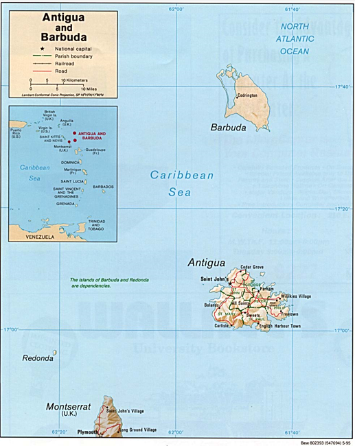 Antigua and Barbuda (Shaded Relief) 1995