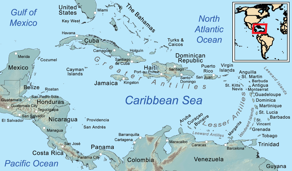 Islands in and near the Caribbean