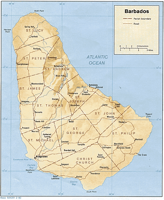 Barbados (Shaded Relief) 1980