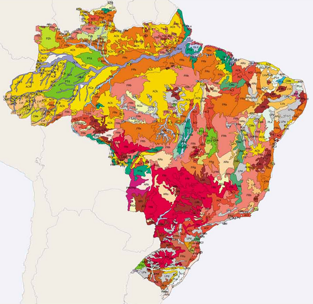 Dominant soils in Brazil