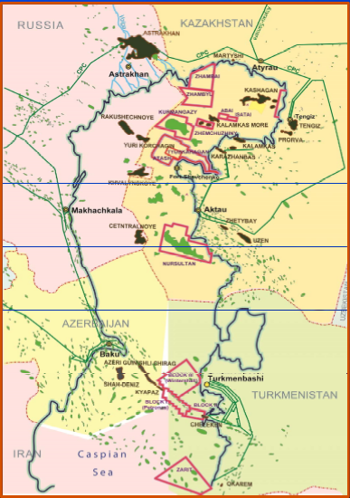 General map of Caspian region