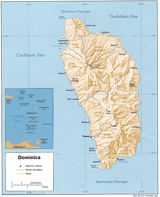 Dominica (Shaded Relief) 1990