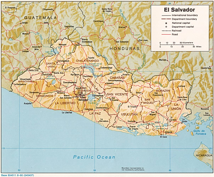 El Salvador (Shaded Relief) 1980