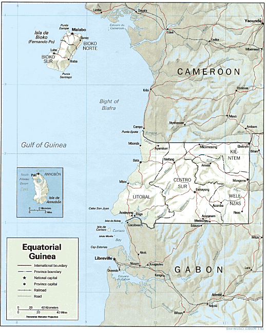 Equatorial Guinea (Shaded Relief) 1992