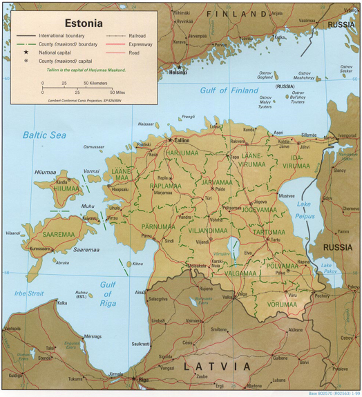 Estonia (Shaded Relief) 1999