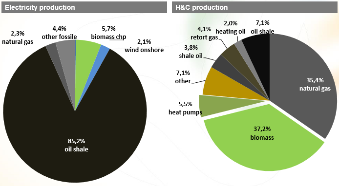 Electricity and heat production in Estonia, 2011