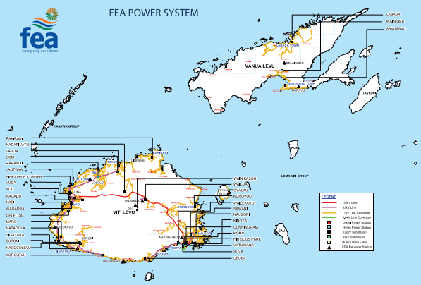 FEA Service Supply Areas in Fiji