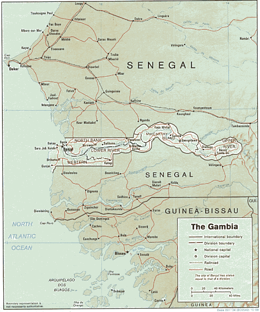 Gambia, The (Shaded Relief) 1988