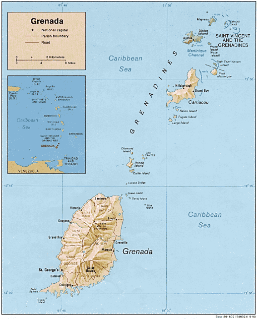 Grenada (Shaded Relief) 1990