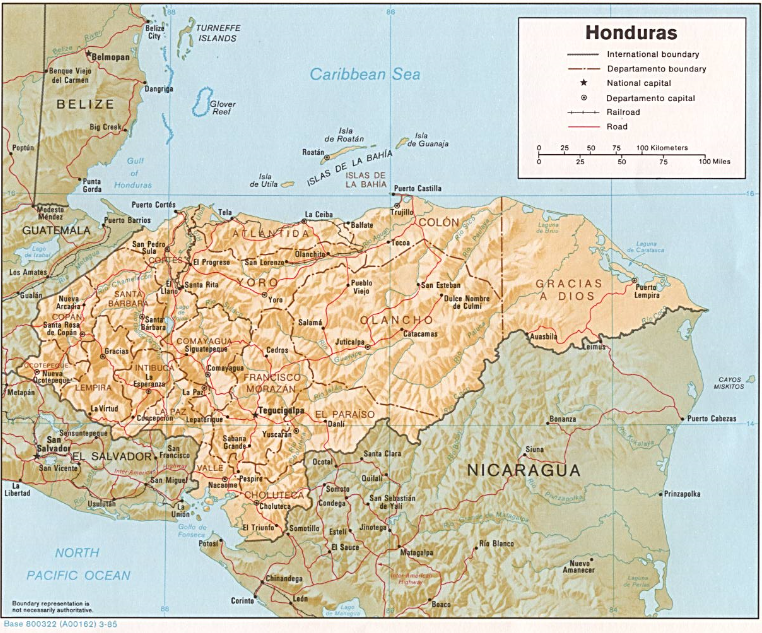 Honduras (Shaded Relief) 1985