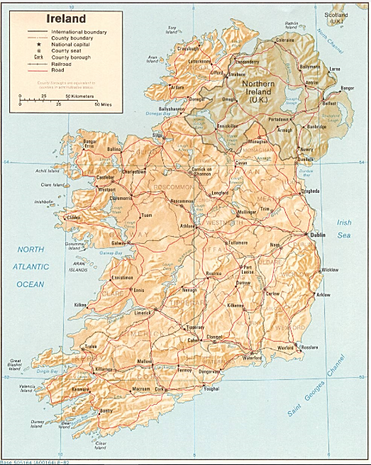 Ireland (Shaded Relief) 1982