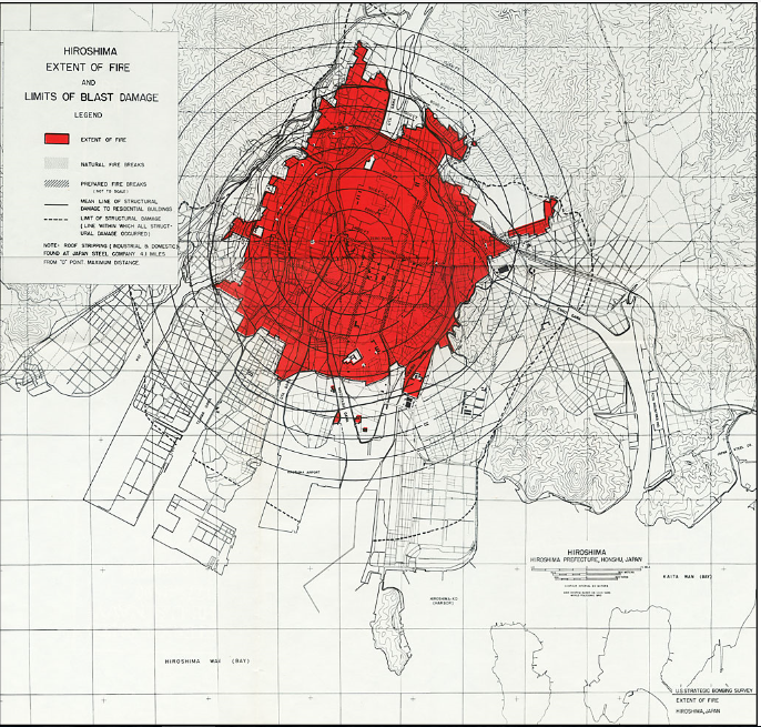 Hiroshima: Extent of Fire and Limits of Blast Danage