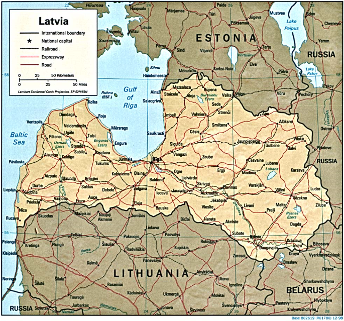 Latvia (Shaded Relief) 1998