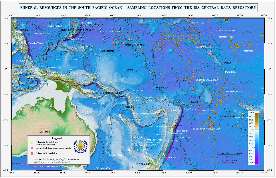 Mineral Resources in the South Pacific Ocean