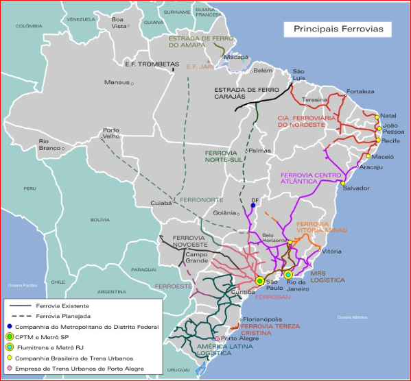 Brazil Main Railways 