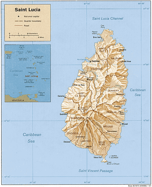 Saint Lucia (Shaded Relief) 1991