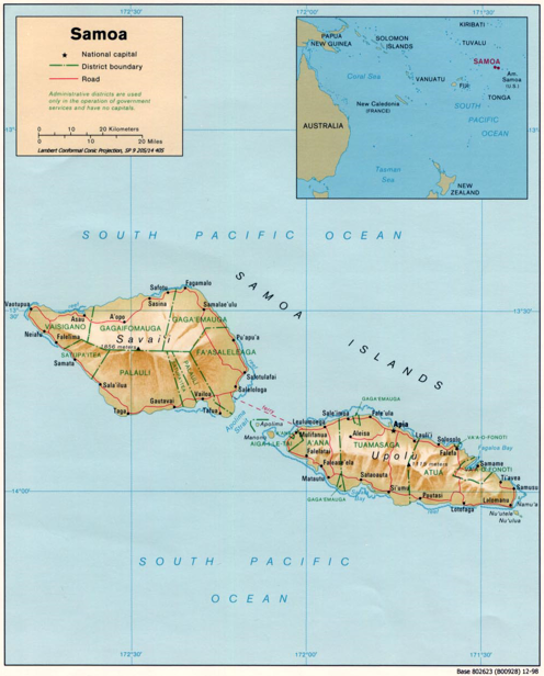 Samoa (Shaded Relief) 1998