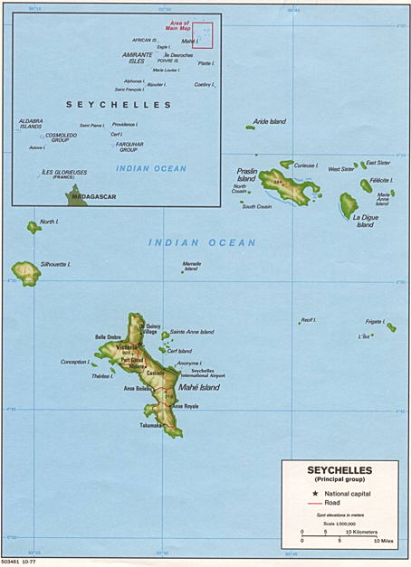 Seychelles (Shaded Relief) 1977