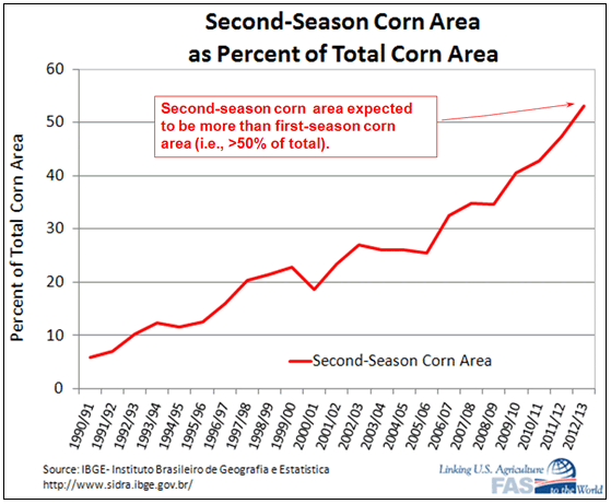 Record 2012/13 second-season corn area expected to 