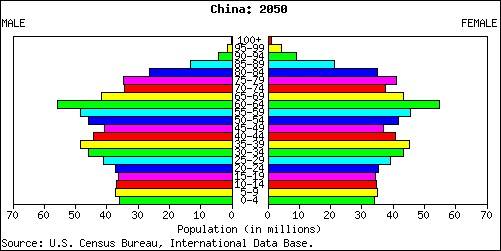 Population Pyramid for China: 2050