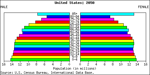 Population Pyramid for United States: 2050