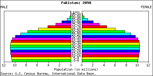 Population Pyramid for Pakistan: 2050