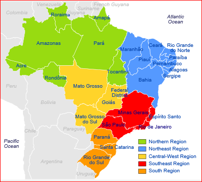 Political map of Brazil